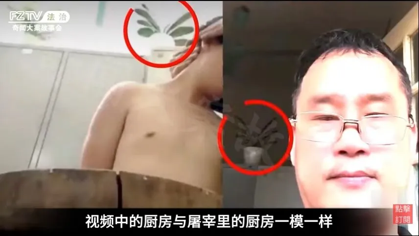 經過網友比對發現段文生自拍影片中出現的植物跟屠宰影片一樣