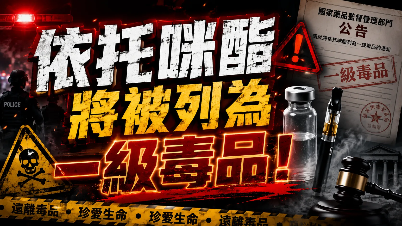 依托咪酯將被列為一級毒品